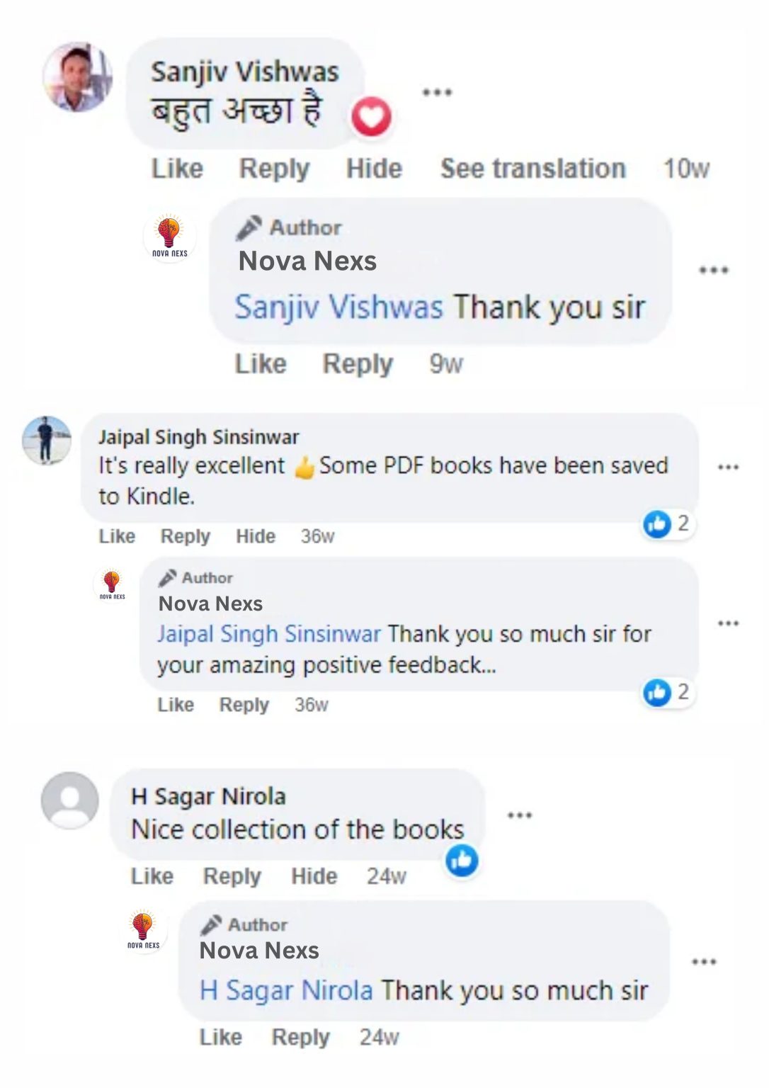 Customer feedback screenshot 1